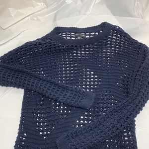 WOMEN’S Willi Smith Navy Blue Open Knit Sweater Size Small